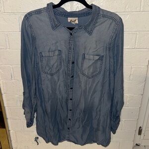 Ceel Light Blue Denim Button-Down Shirt